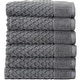 preview thumbnail 60 of 88, Great Bay Home Cotton Diamond Textured Towel Set Hand Towel (6-Pack) - Dark Grey