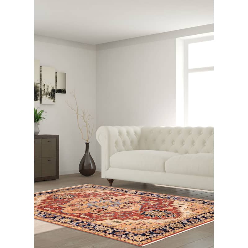 ECARPETGALLERY Hand-knotted Jules Sultane Dark Copper Wool Rug - 5'0 x 7'0