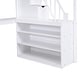 preview thumbnail 18 of 16, White Full Pine Wood Loft Bed with L-Shaped Desk
