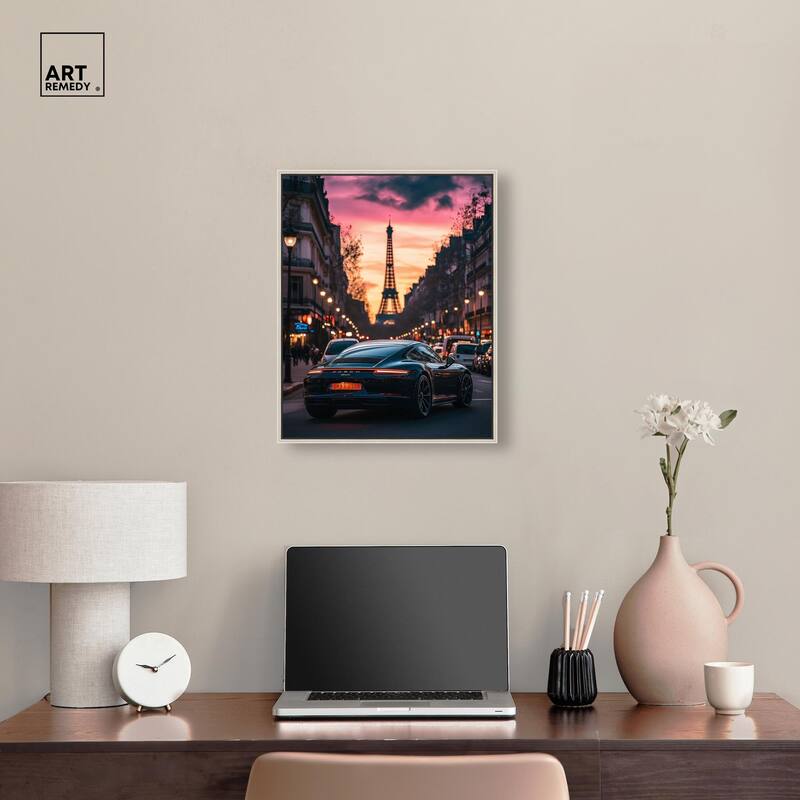Parisian Porsche Twilight I Canvas by Art Remedy