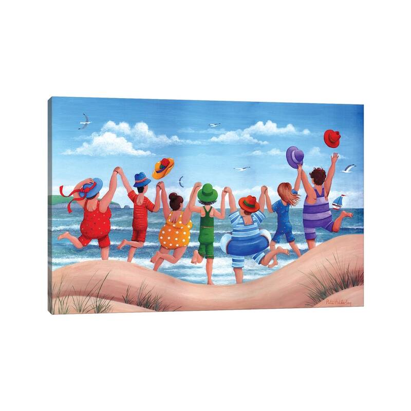 iCanvas "Beach Party Rainbow Scene" by Peter Adderley Canvas Print