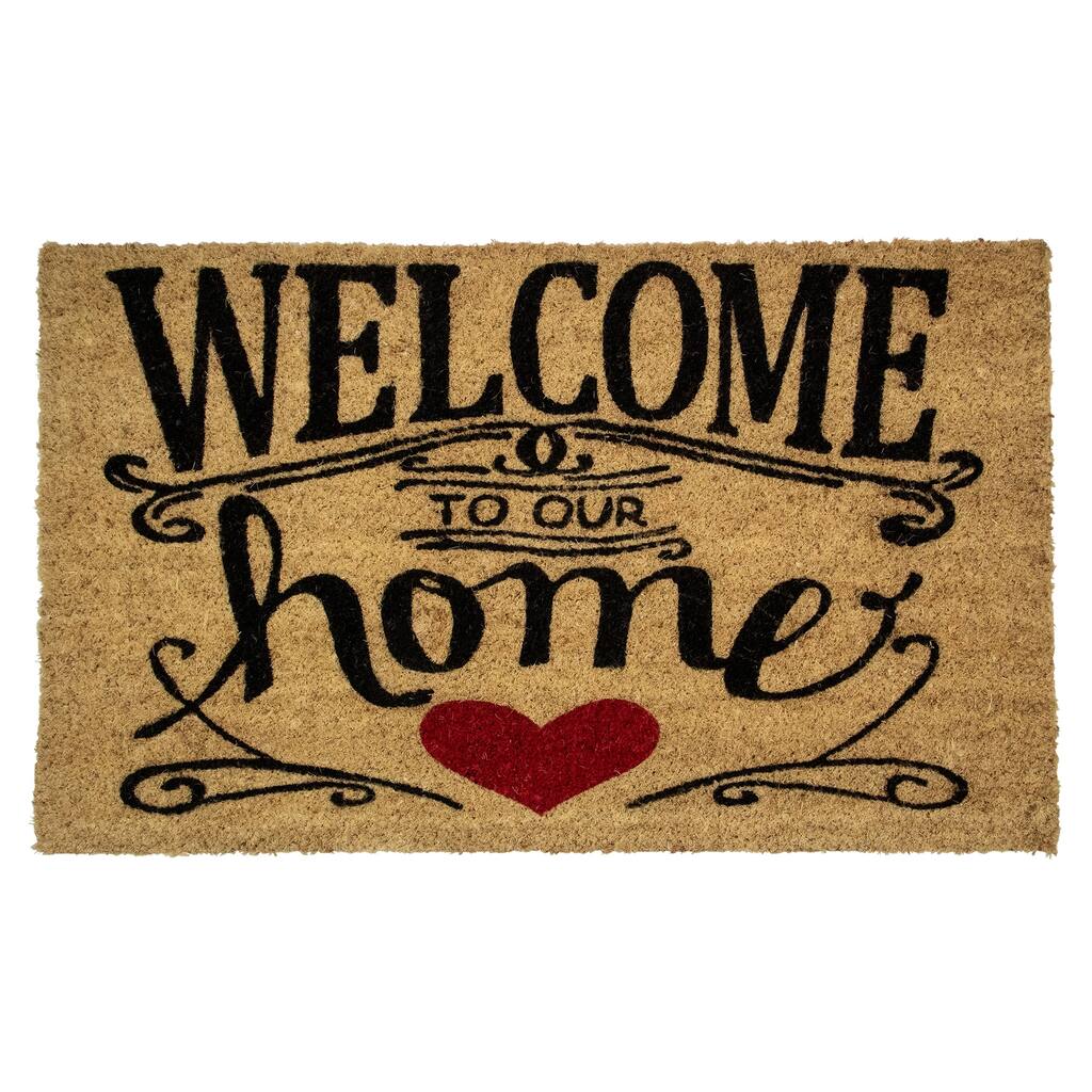 Natural Coir "Welcome to Our Home" Rectangular Doormat 18" x 30" - 30
