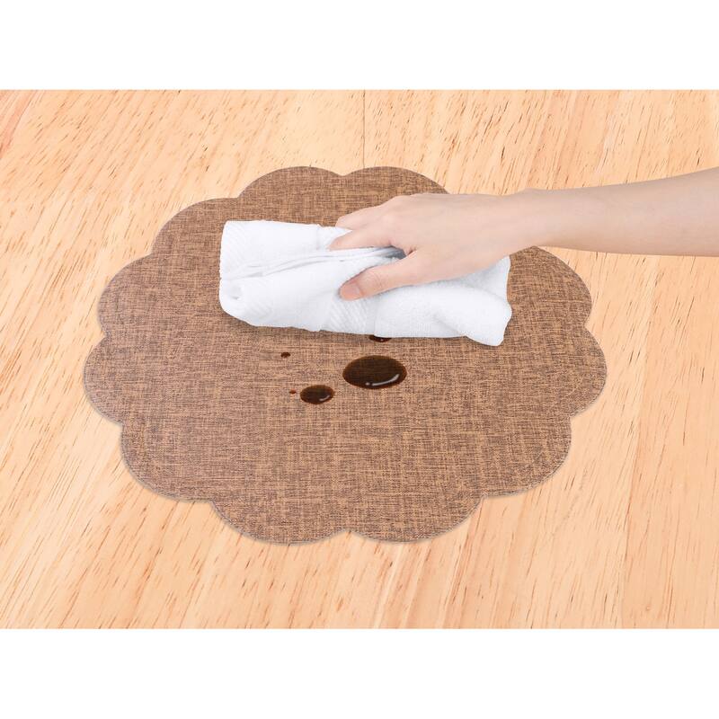 Placemats Set of 6 Flower Placemats for Kitchen Dining Table Decor Heat Resistant Table Placemats Wipeable Table Mat - 15*15in