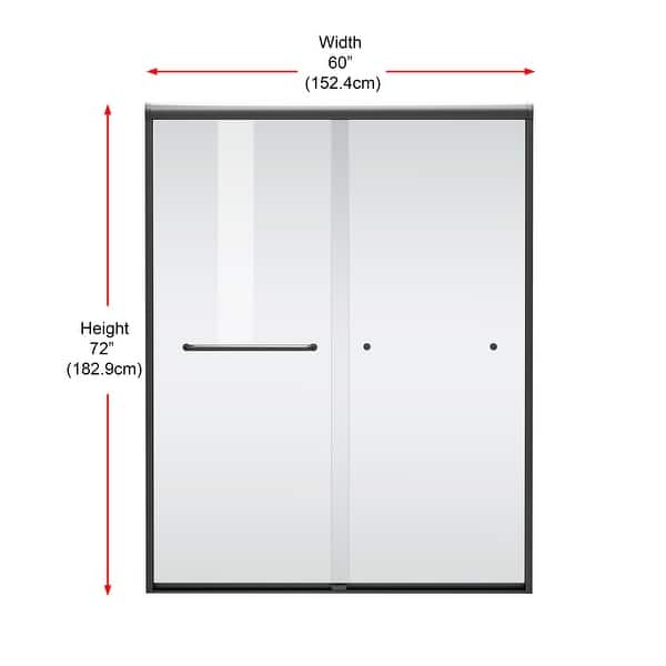 dimension image slide 0 of 3, Wayne Semi-frameless shower door 60 x 72 - 60 x 72