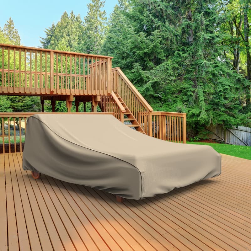 Budge StormBlock™ Mojave Black Ivory Patio Chaise Lounge Cover Multiple Sizes