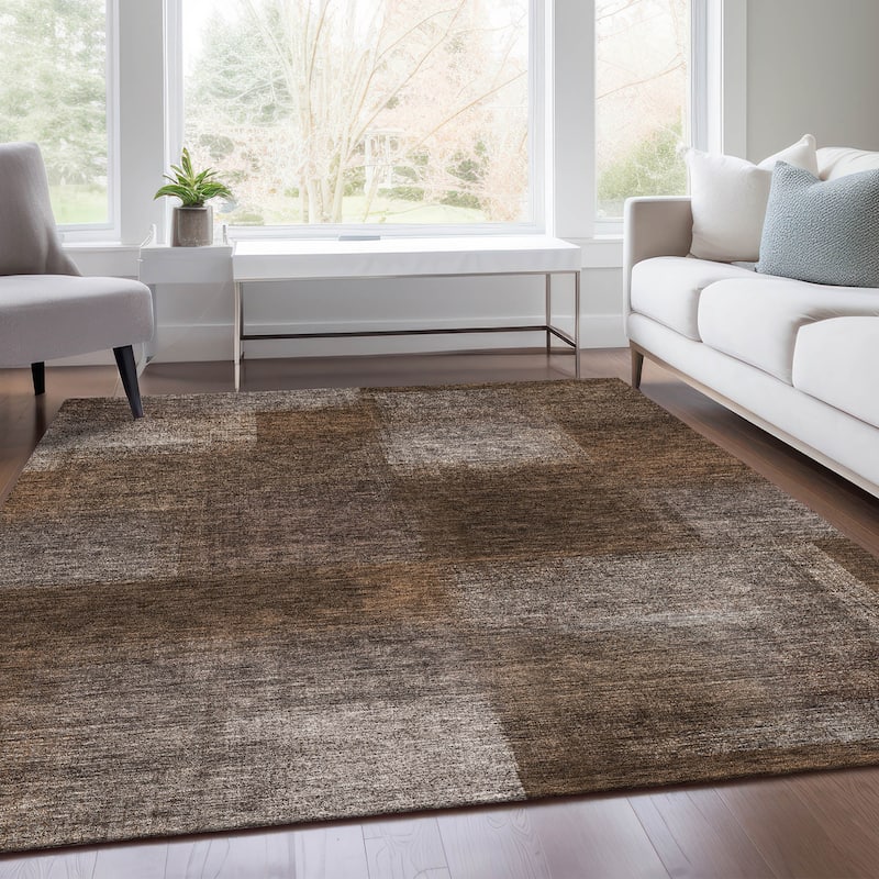 Machine Washable Indoor/ Outdoor Chantille Casual Ombre Rug