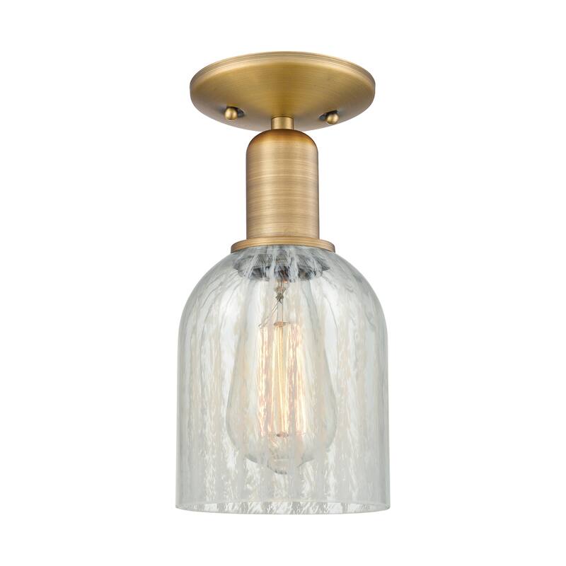 Innovations Lighting Endless Possibilities Arcadia - Caledonia - 1 Light 5" Semi-Flush Mount with Mouchette Shade - Mouchette/Brushed Brass