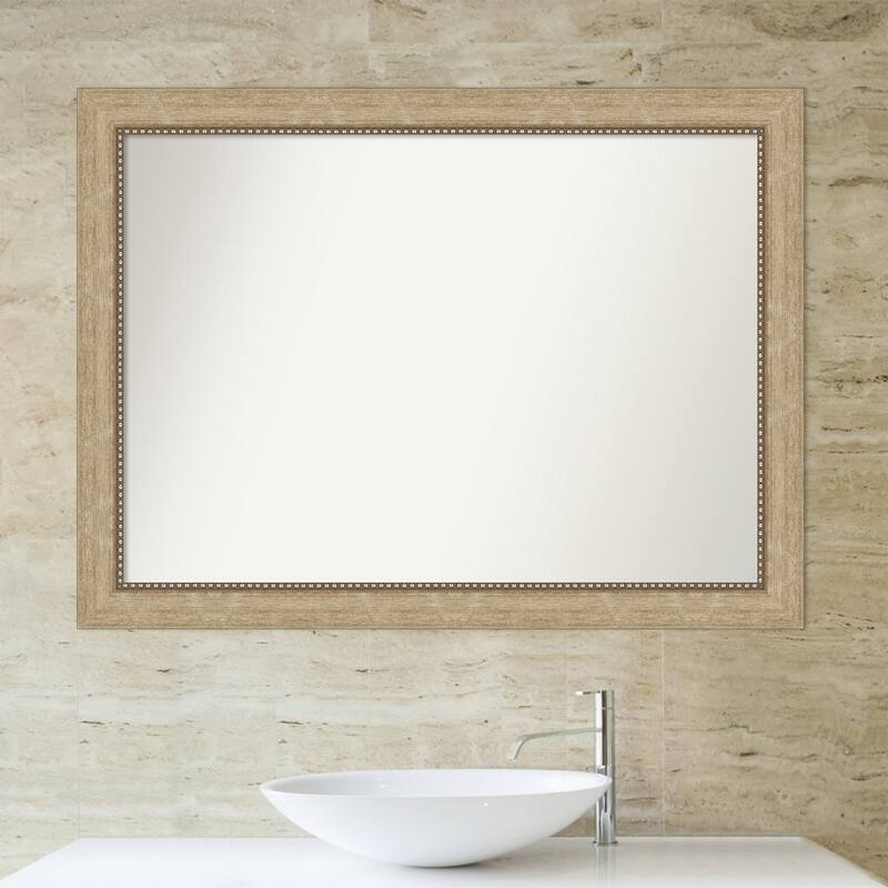 Non-Beveled Bathroom Wall Mirror - Astor Champagne Frame