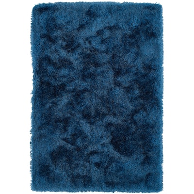 Addison Aurora Deeply Complex Modern Blue Shag Area Rug