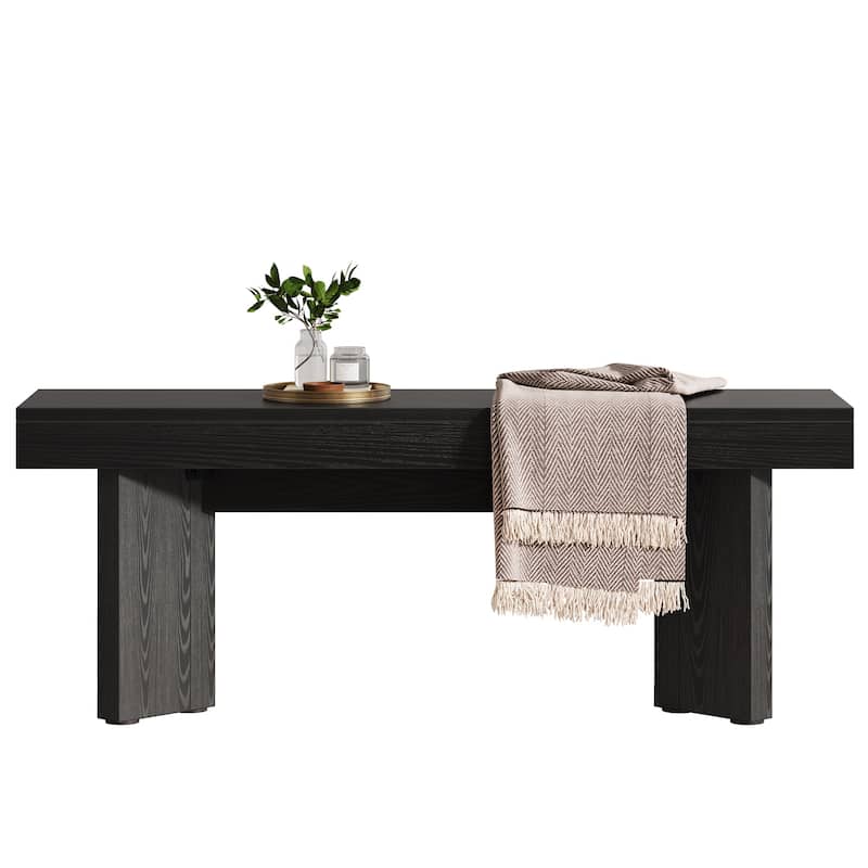 47" Wooden Entryway Bench, Indoor End of Bed Bench, Long Table Benches Seat for Bedroom, Hallway, Foyer, End of Bed