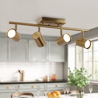 Modern Farmhouse 4-Light Adjustable Linear Ceiling Track Lighting Kit Flush Mount Ceiling Light