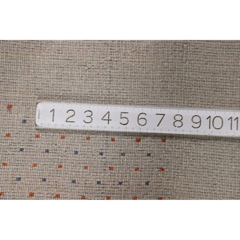 Tribal Gabbeh Oriental Area Rug Handmade Beige Wool Carpet - 5'4"x 7'6"