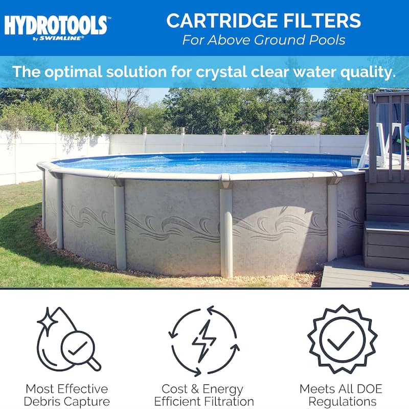 Swimline HydroTools 50 Sq Ft Sure Flo Cartridge Pool Filter Tank and Elements