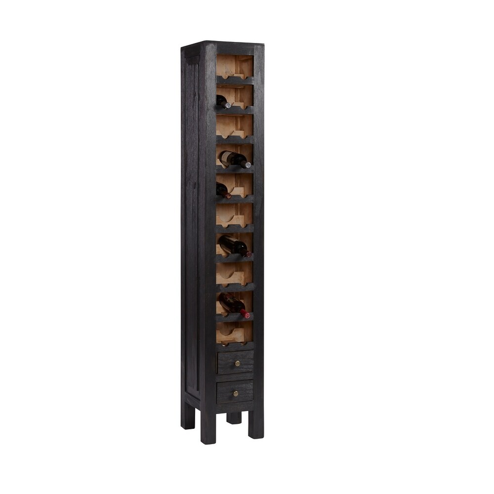 Progressive Furnitur Wine Cabinet - 77" h x 13" w (Brown/Grey)