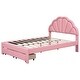 preview thumbnail 32 of 48, Seashell-Shaped Platform Bed Frame with 2 Drawers & LED