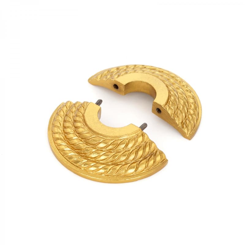 Radiator Flange Brass Finish Coated Aluminum Triple Roped Style 1/2" (IPS) 0.8" ID - 3.13" OD Renovators Supply