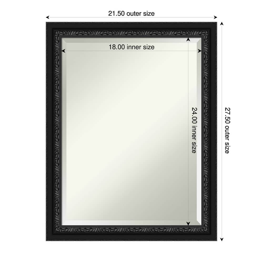 Downton Black Beveled Wood Framed Wall Mirror - Downton Black