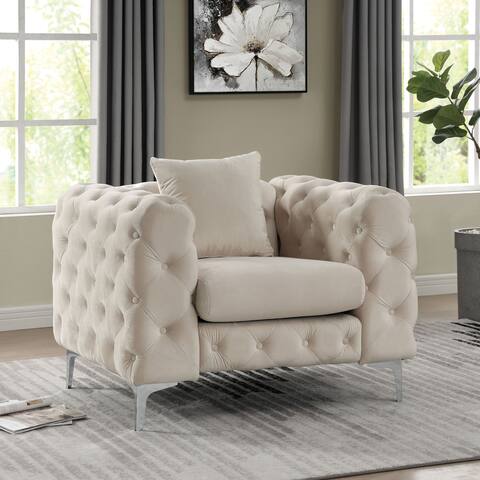 Furniture of America Carysford Contemporary Button Tufting Chair
