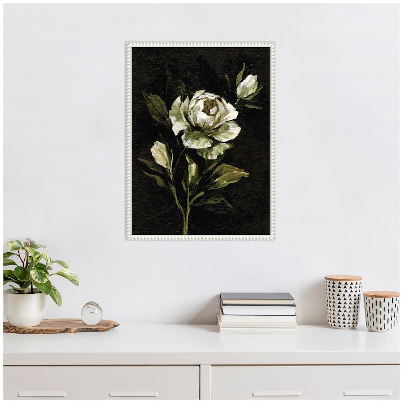 Kate and Laurel Sylvie Moody Floral 2 Framed Canvas by Annie Quigley