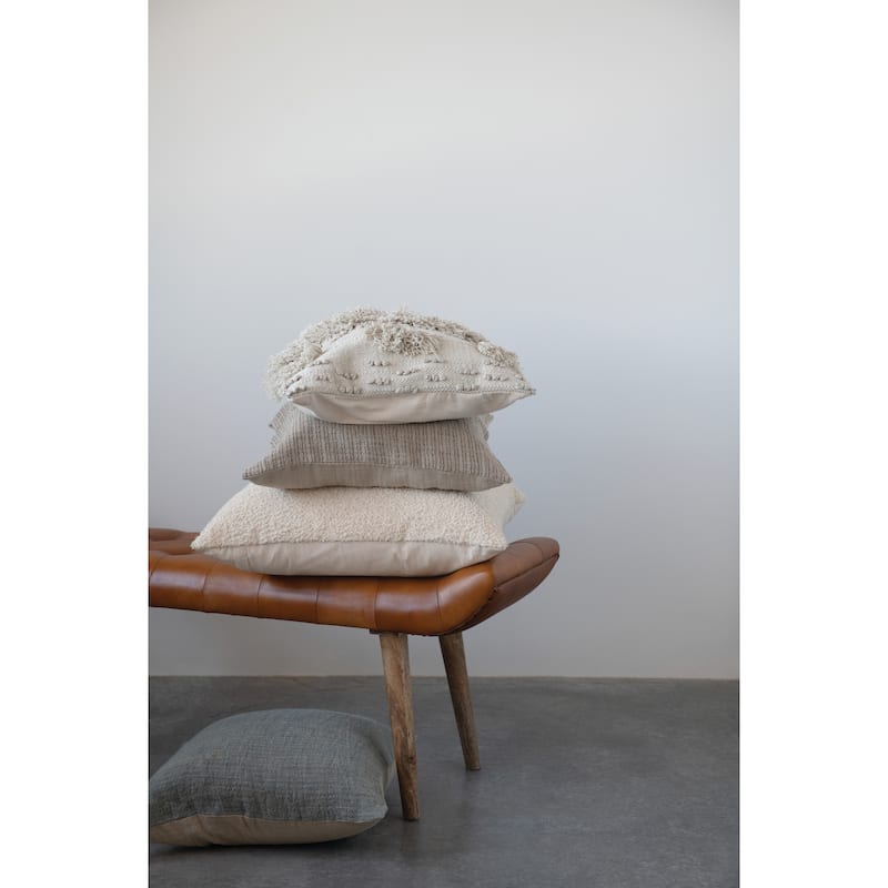 Wood and Goat Leather Bench