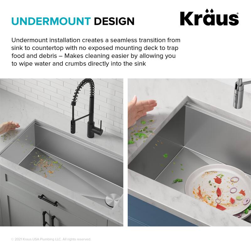 KRAUS Kore Workstation Undermount Stainless Steel Kitchen Sink