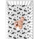 preview thumbnail 4 of 4, Sweet Jojo Designs Black and White Woodland Moose Rustic Patch Collection Fitted Crib Sheet