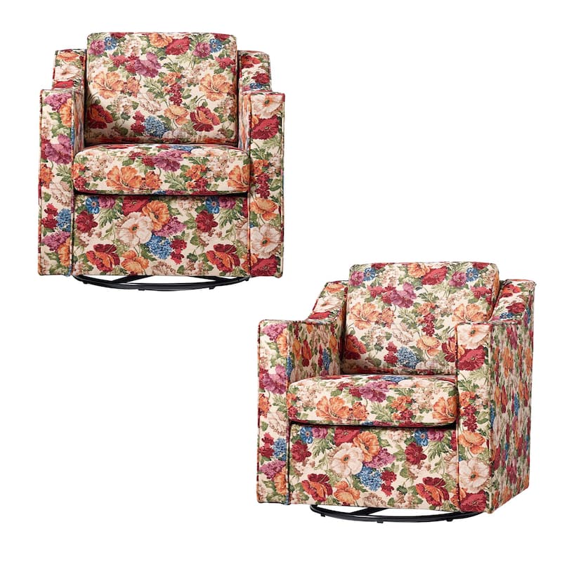 Modern Swivel Upholstered Armchair Accent chair Set of 2