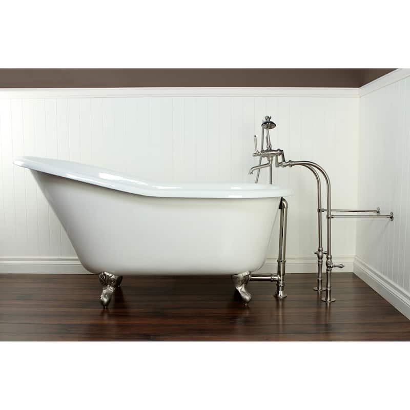 Kingston Brass Aqua Eden 60" Clawfoot Cast Iron Soaking Tub with