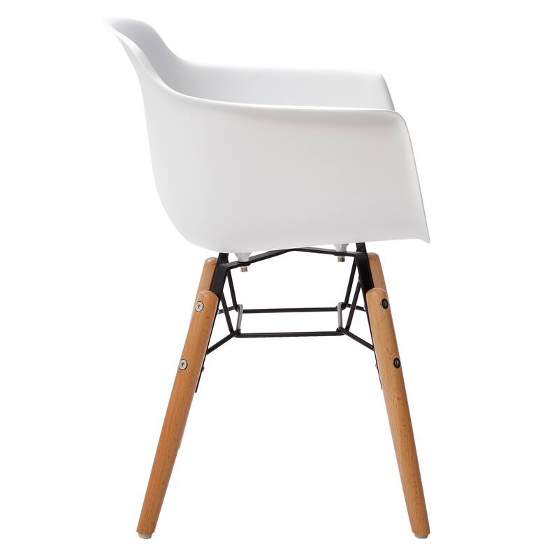 HomeRoots Set Of Four White And Brown Heavy Duty Plastic And Wood Juvenile Side Chairs - 16.00 in. x 23.00 in. x 15.00 in.