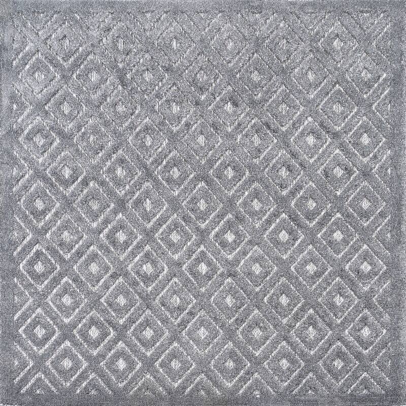 JONATHAN Y Ankara Neutral Diamond Trellis Indoor/Outdoor Area Rug - 5' Square - Dark Gray