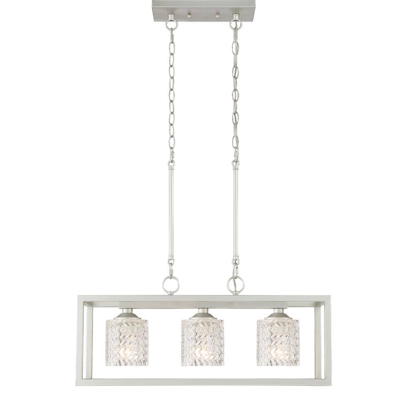 Moulins 3-ight Linear Modern Farmhouse Rectangle Chandelier with UL Certified - 25in