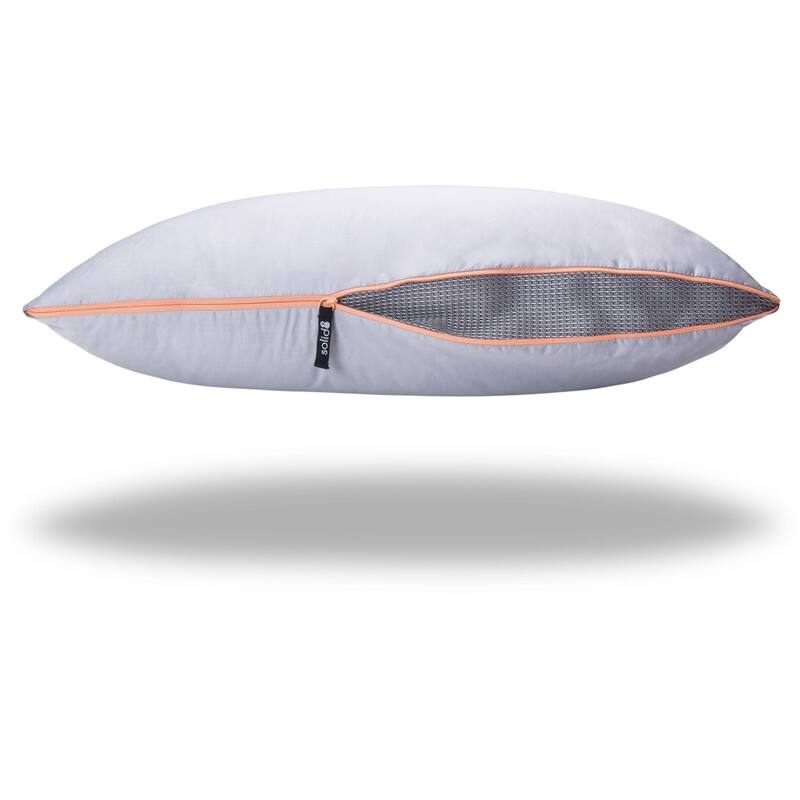 Solid8 Comfort Zip Down Alternative Bed Pillow With Allergen Barrier