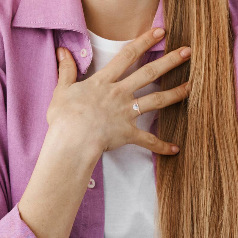 Miadora 7/8ct - 1ct TDW Diamond Solitaire Engagement Ring in 14k Rose White or Yellow Gold