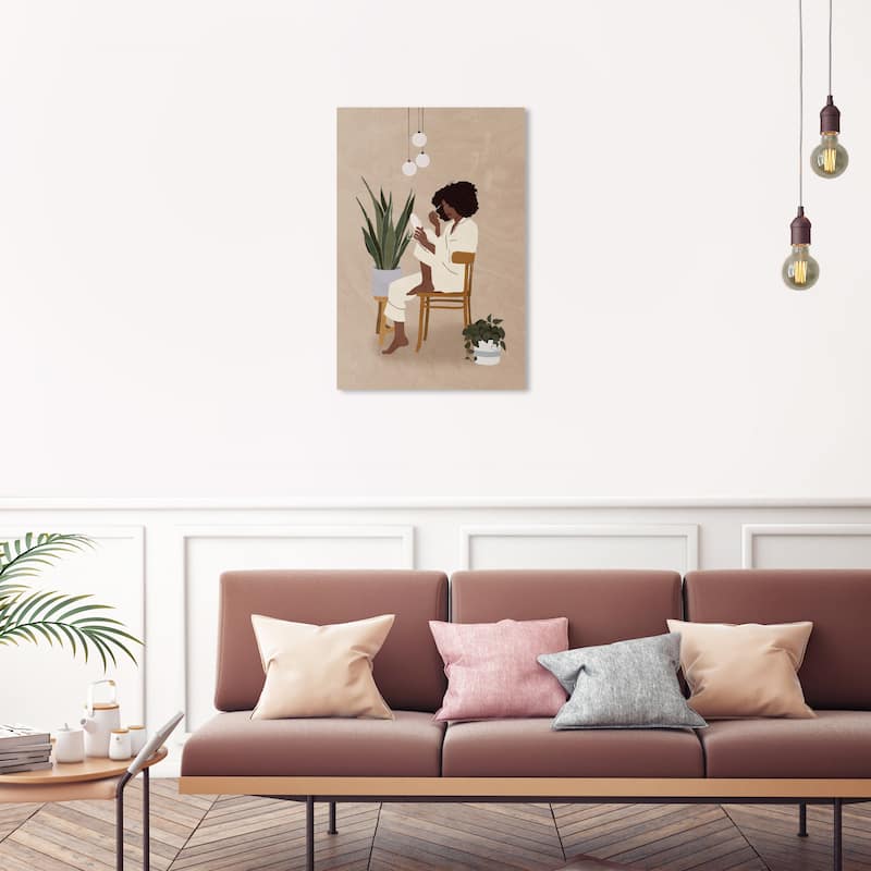 Wynwood Studio Fashion and Glam Look at Me Brown and Cream White Modern & Contemporary Wall Art Canvas Print - 30 x 20