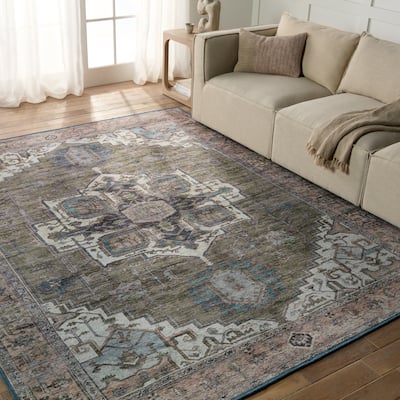 Chaplin Machine Washable Medallion Area Rug