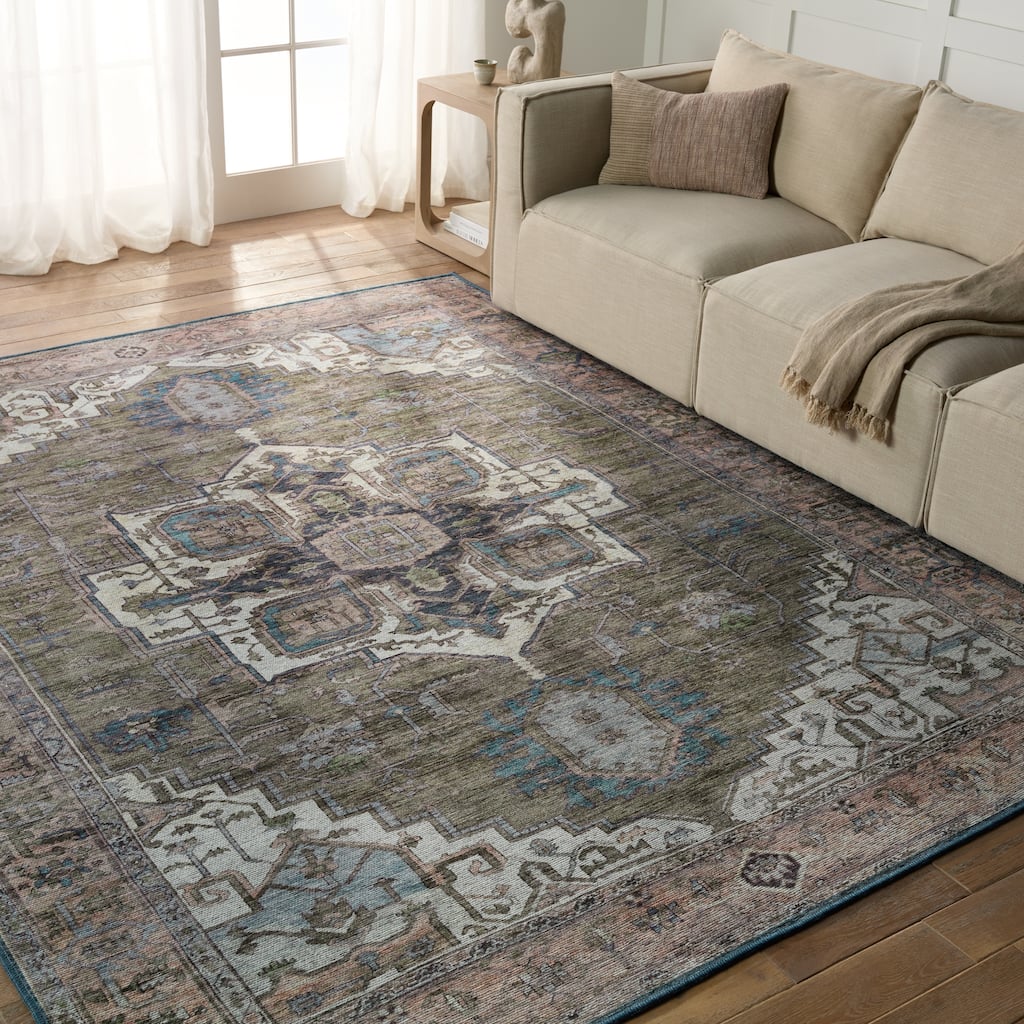 Chaplin Machine Washable Medallion Area Rug