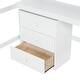 preview thumbnail 8 of 10, Wood Twin Loft Bed with Desk, Blackboard, 3-Drawers and Storage Box, White