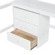 preview thumbnail 8 of 13, Wood Twin Size Loft Bed with Desk, Blackboard, Storage Box, Shelf & 3 Drawers, Safe Design with Guardrails, White