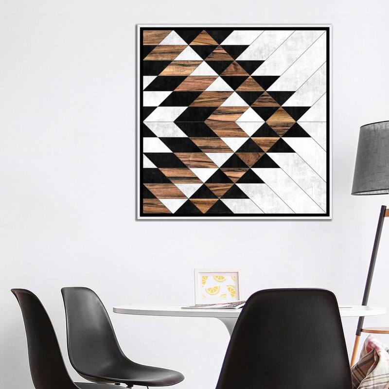 iCanvas "Urban Tribal Pattern No.9 - Aztec - Concrete and Wood" by Zoltan Ratko Framed Canvas Print