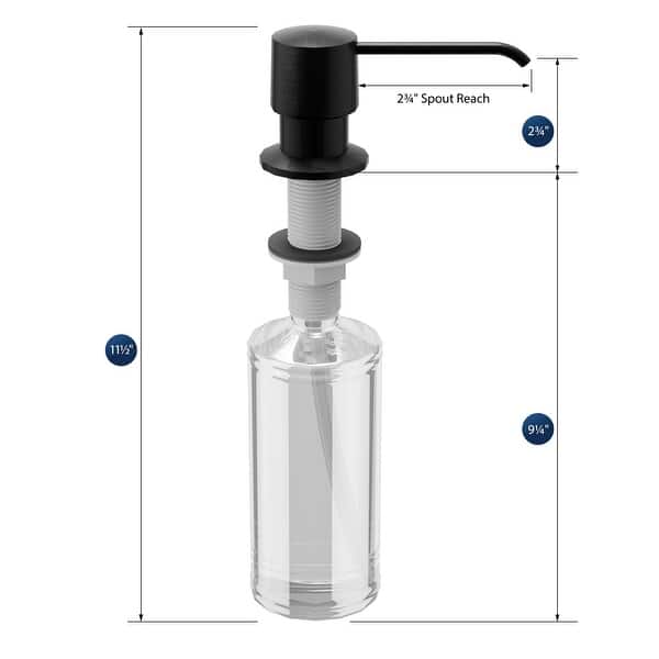 dimension image slide 5 of 8, Karran SD25 Kitchen Soap/Lotion Dispenser