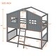 preview thumbnail 3 of 18, Twin Over Twin House Bunk Bed with Roof, Window, and Ladder