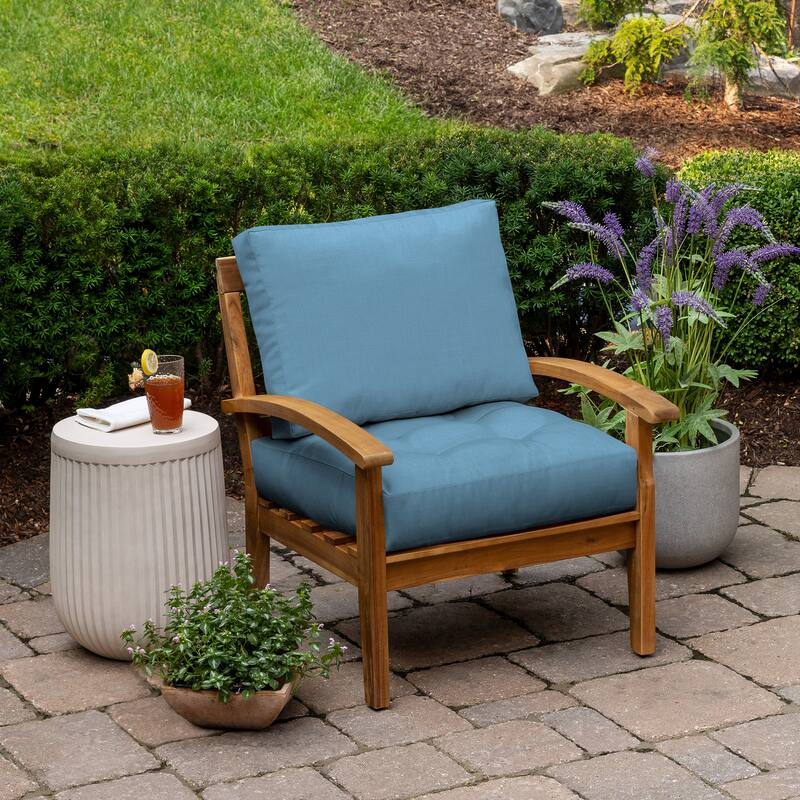 ARDEN Outdoor Plush Modern Tufted Blowfill Deep Seat Set, 24 x 24