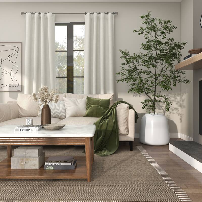 White Resin Short Wide Round Floor Decorative Vase