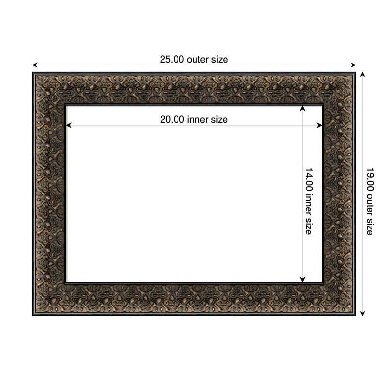 Amanti Art Intaglio Embossed Black Framed Dry Erase Magnetic Board - 25 x 19 in