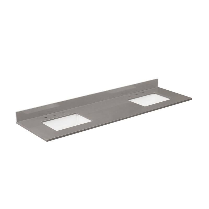 Altair Madrid Bathroom Vanity Countertop in Concrete Grey with White Sink without Vanity