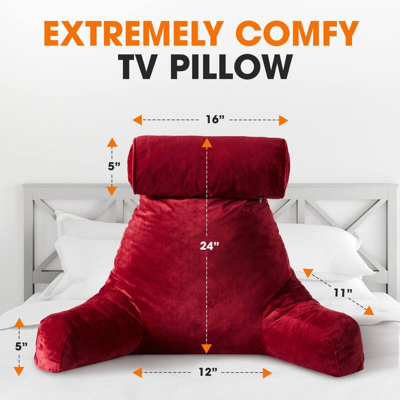 Cheer Collection Extra Large TV Pillow With Detachable Bolster