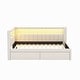 preview thumbnail 72 of 73, Platform Bed Linen Upholstered Daybed with L-shaped Headboard USB Ports and Light for Night's Sleep, Choose 2 Drawer or Trundle