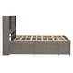 preview thumbnail 10 of 12, Wood Platform Storage Bed Bookcase Headboard Beds w 8 Drawers, Gray