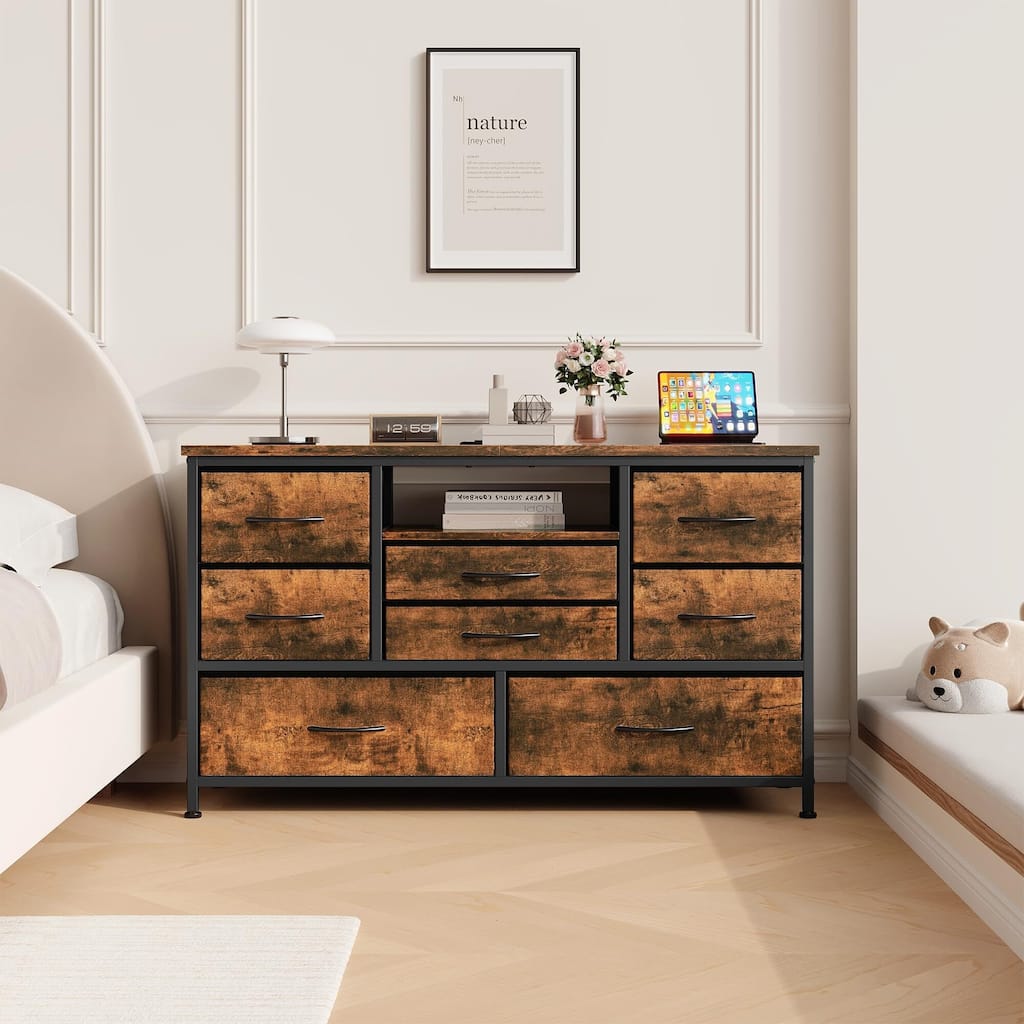 Dresser TV Stand with Power Outlet & Led for 55'' TV - 55 inches