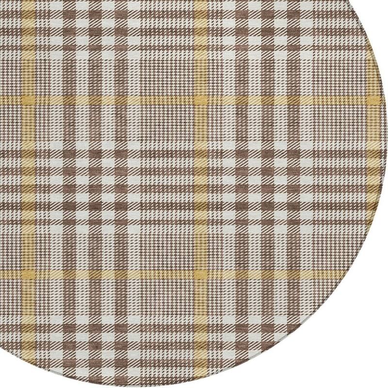HomeRoots Plaid Transitional Rectangle Outdoor Rug